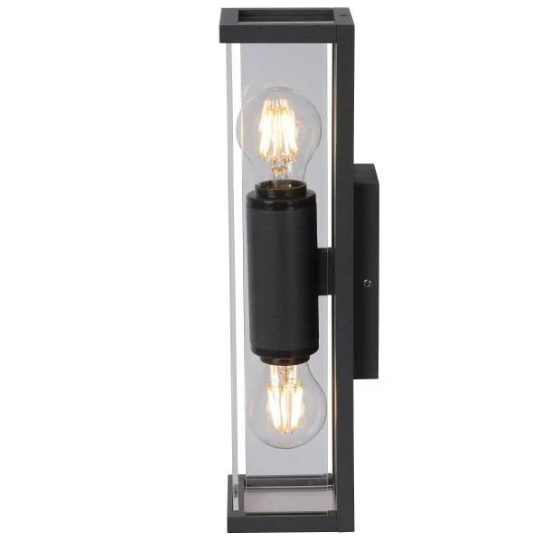 Lucide CLAIRE - Wandlamp Binnen/Buiten - 2xE27 - IP54 - Antraciet - detail 1